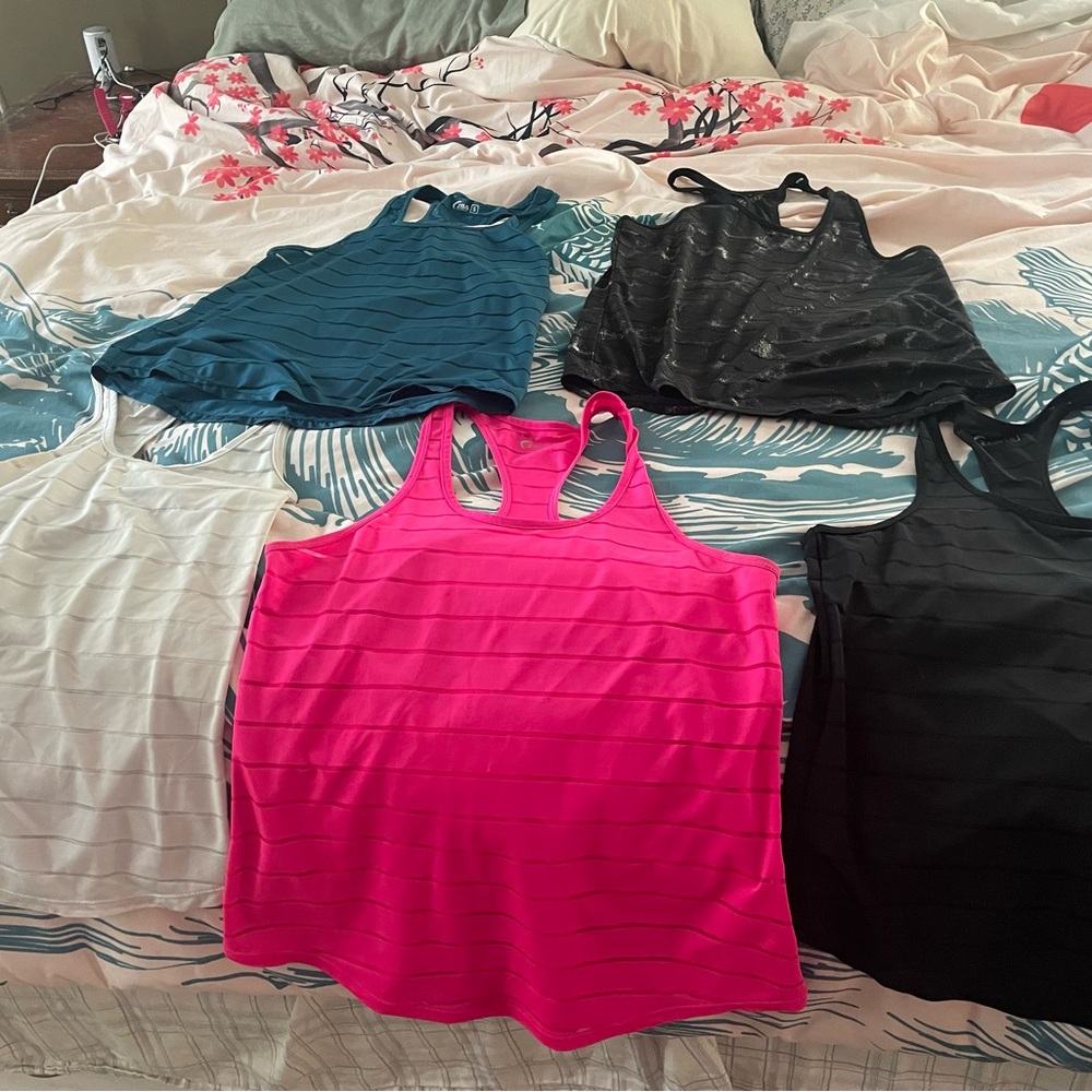 ZYIA Women's Vibrant Tank Top Set - Fuchsia, Black, White, Teal